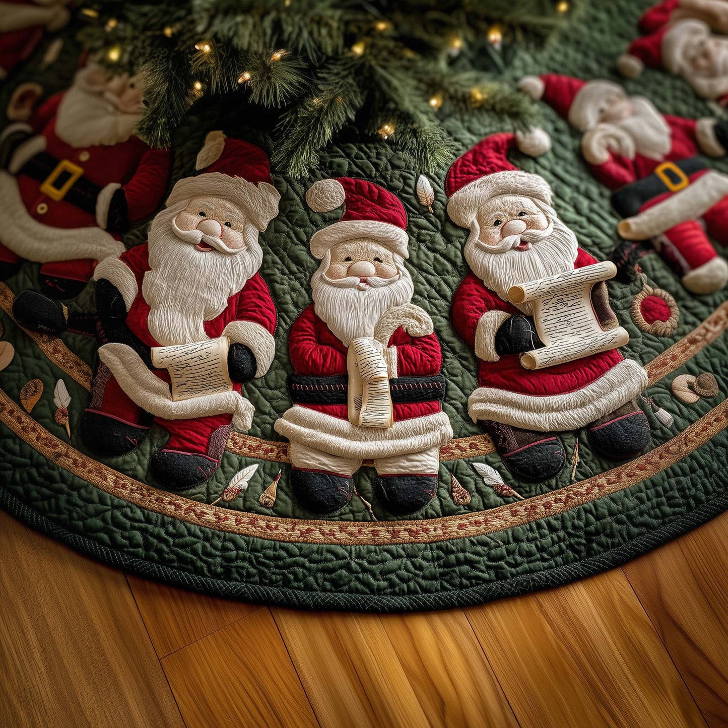 Santa List Quilted Tree Skirt GFTOQM385