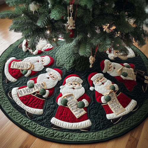 Caroling Santas Quilted Tree Skirt GFTOQM386