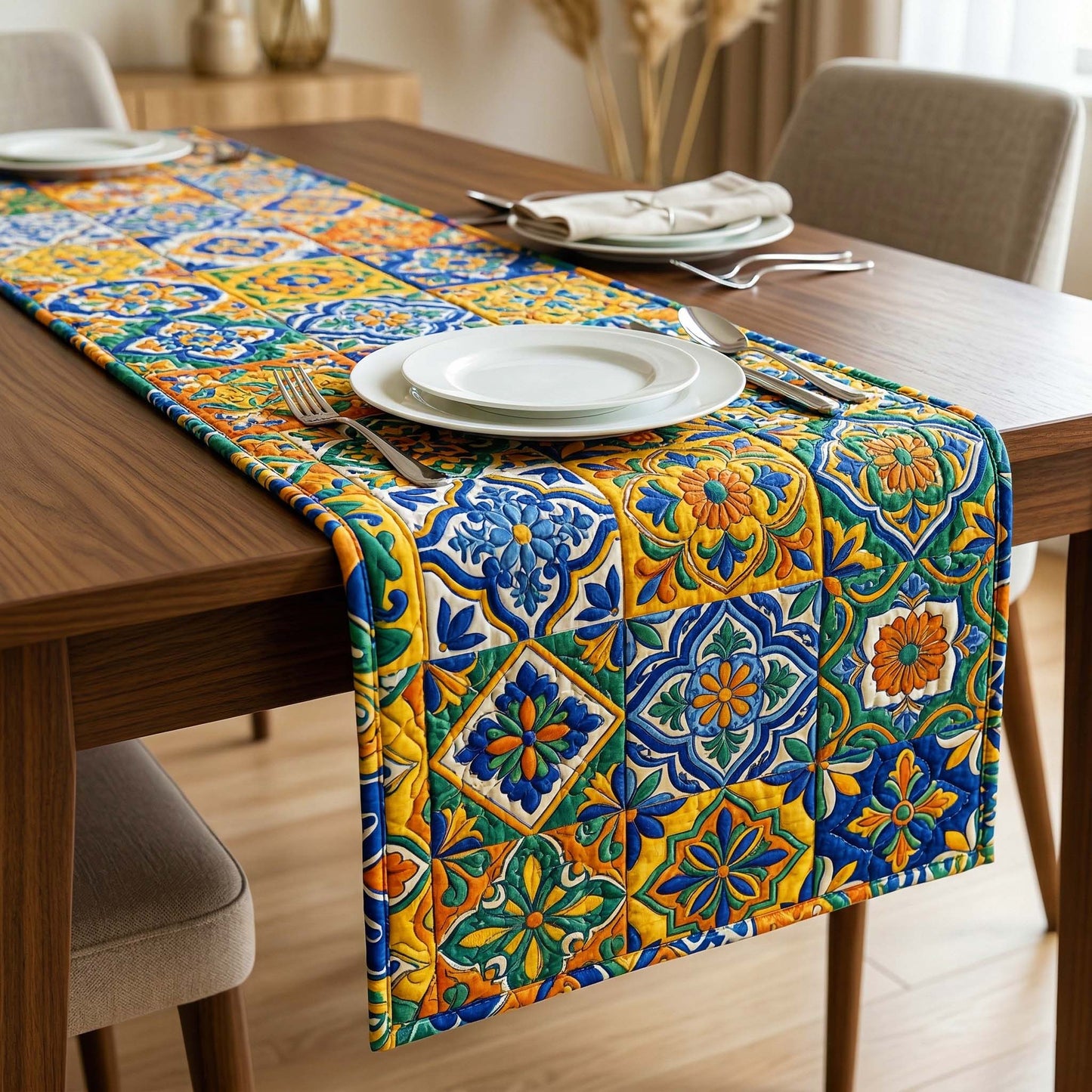 Royal Talavera Quilted Table Runner GFTOQM3879