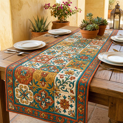 Earthly Floral Quilted Table Runner GFTOQM3880