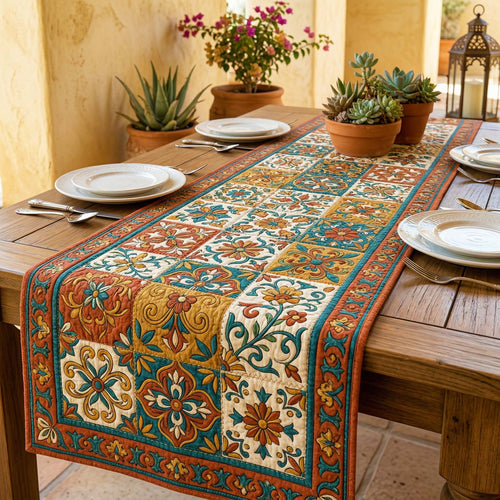 Earthly Floral Quilted Table Runner GFTOQM3880