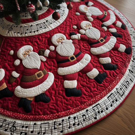 Dancing Santas Quilted Tree Skirt GFTOQM388