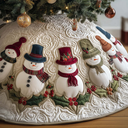 Hatted Snowmen Quilted Tree Skirt GFTOQM390