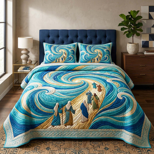 Moses Swirl 3-Piece Quilted Bedding Set GFTOQM3939