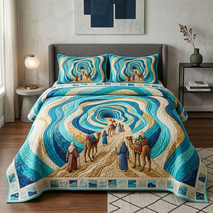 Desert Vortex 3-Piece Quilted Bedding Set GFTOQM3940