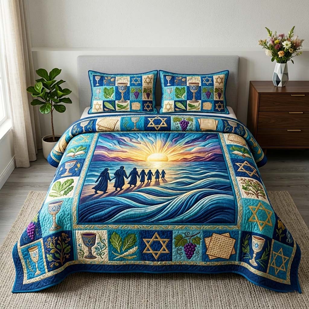Sunset Exodus 3-Piece Quilted Bedding Set GFTOQM3944