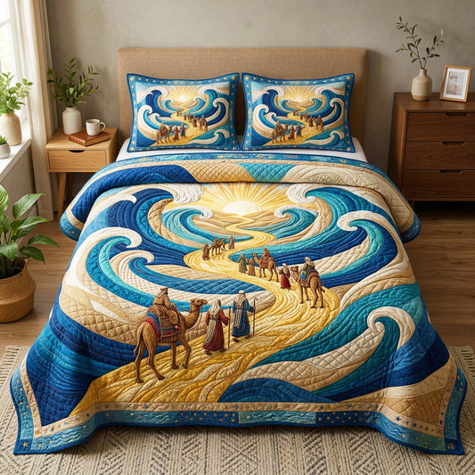 Seder Journey 3-Piece Quilted Bedding Set GFTOQM3945