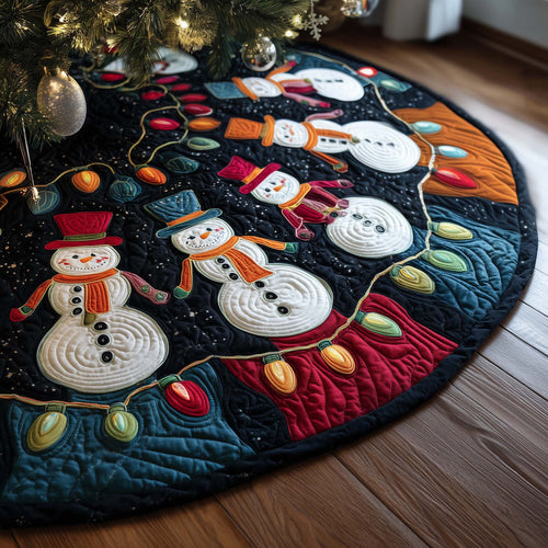 Snowman Lights Quilted Tree Skirt GFTOQM394