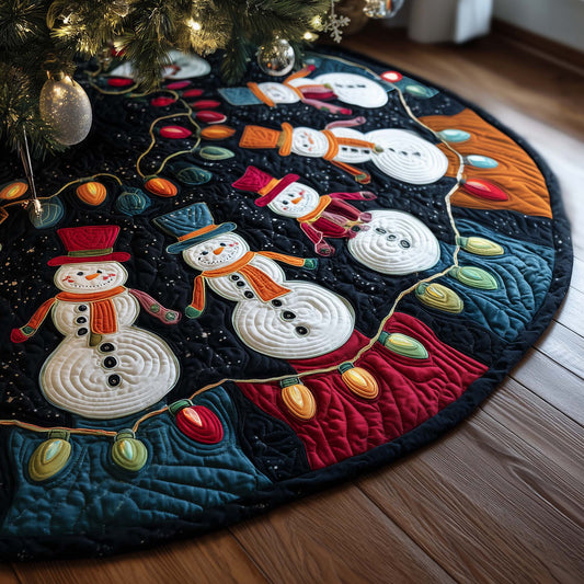 Snowman Lights Quilted Tree Skirt GFTOQM394