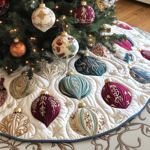 Elegant Ornaments Quilted Tree Skirt GFTOQM397