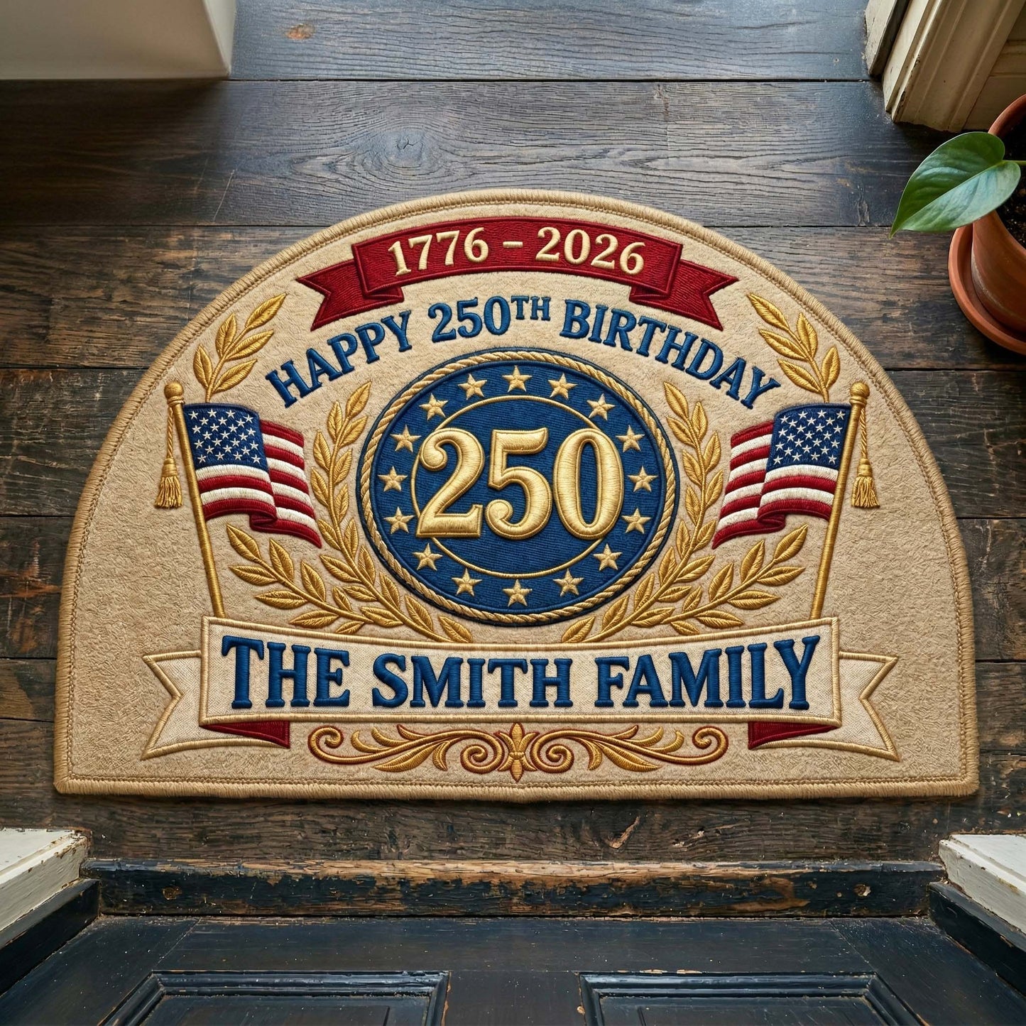 Golden Laurel Quilted Welcome Mat QTCUZ GFTOQM3986