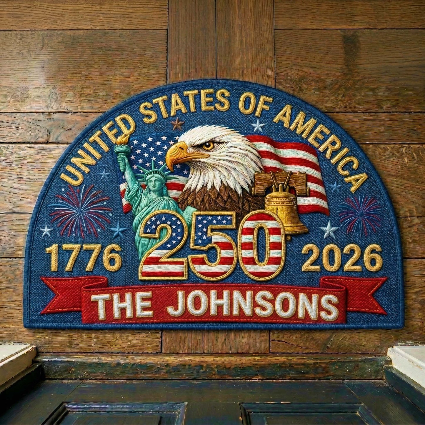 Statue Fireworks Quilted Welcome Mat QTCUZ GFTOQM3987