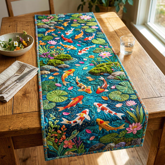 Lotus Koi Quilted Table Runner GFTOQM3993