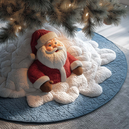 Snowy Santa Quilted Tree Skirt GFTOQM409