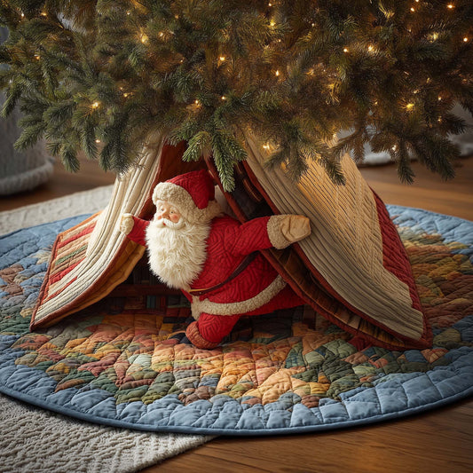 Camping Santa Quilted Tree Skirt GFTOQM410