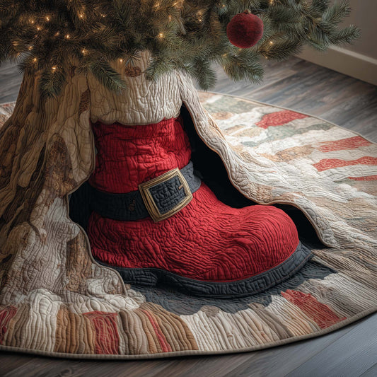 Santa Boot Quilted Tree Skirt GFTOQM411