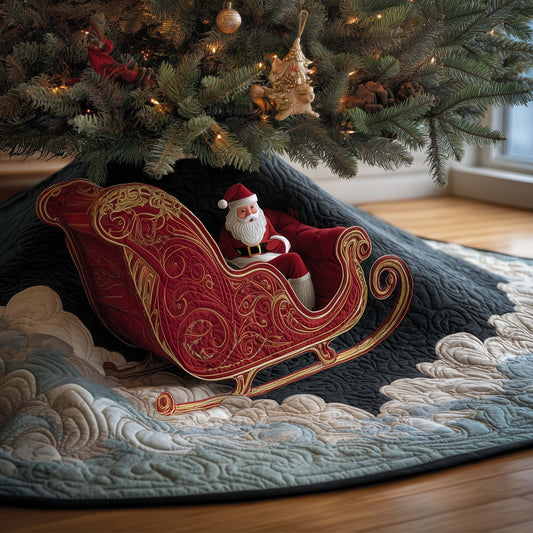 Santa Sleigh Quilted Tree Skirt GFTOQM412