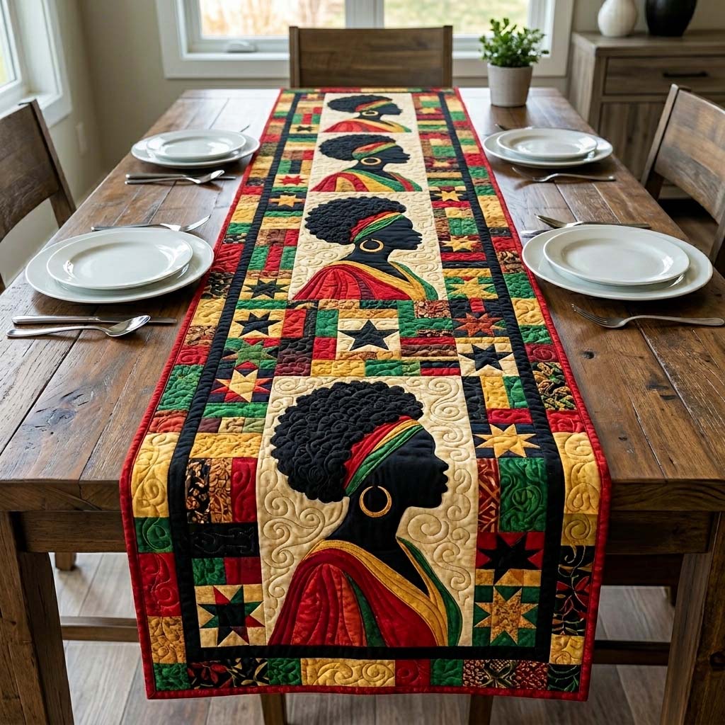 Juneteenth Elegance Quilted Table Runner GFTOQM4137