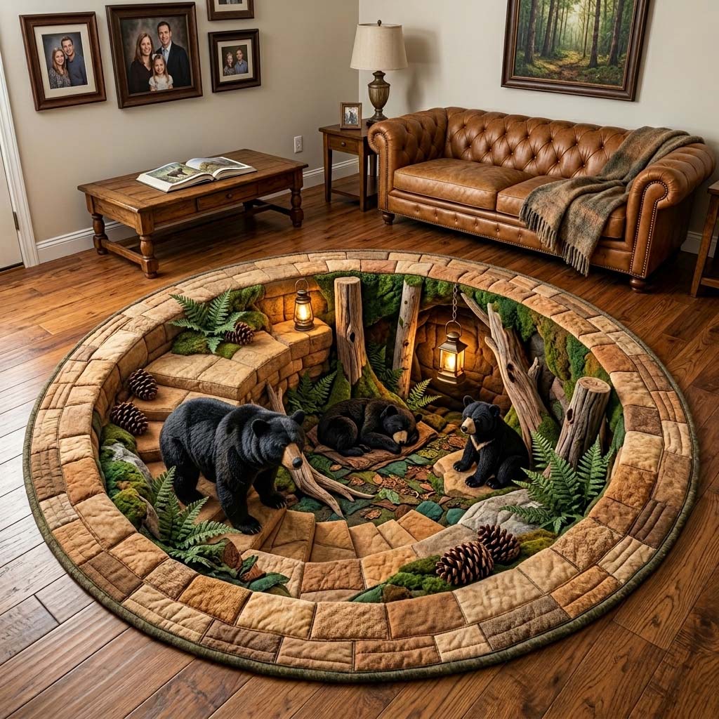 Rustic Guardian Quilted Round Mat GFTOQM4189
