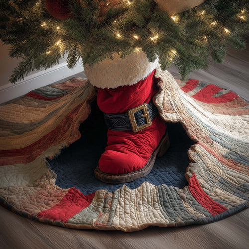 Santa Boot Quilted Tree Skirt GFTOQM419