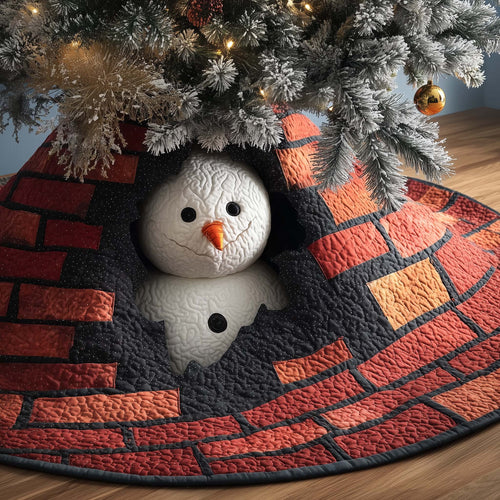 Brick Snowman Quilted Tree Skirt GFTOQM425
