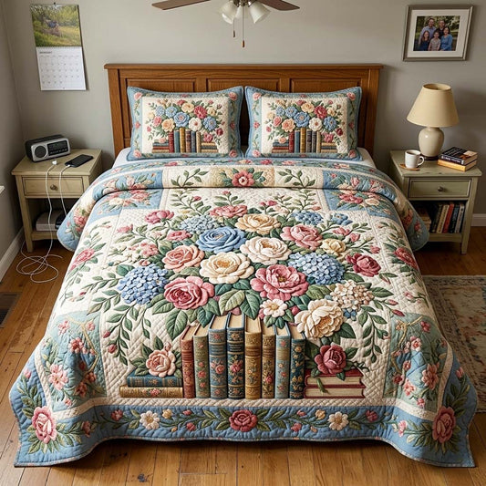 Vintage Bouquet 3-Piece Quilted Bedding Set GFTOQM4266
