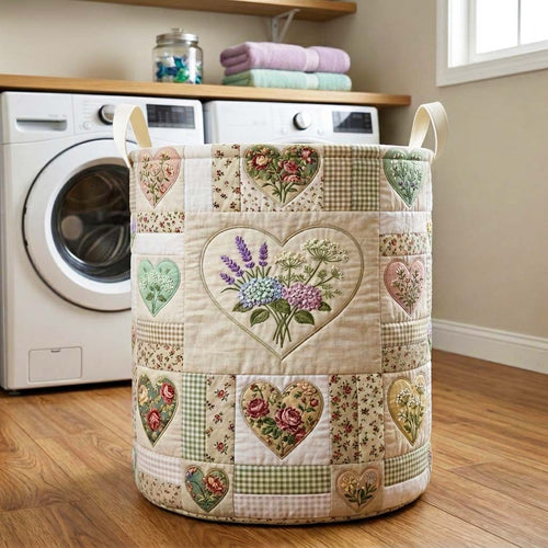 Flower Patchwork Quilted Laundry Basket GFTOQM4271C1