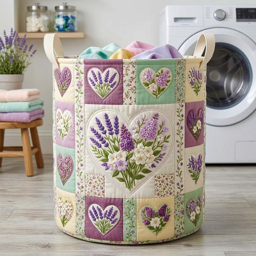 Flower Patchwork Quilted Laundry Basket GFTOQM4275