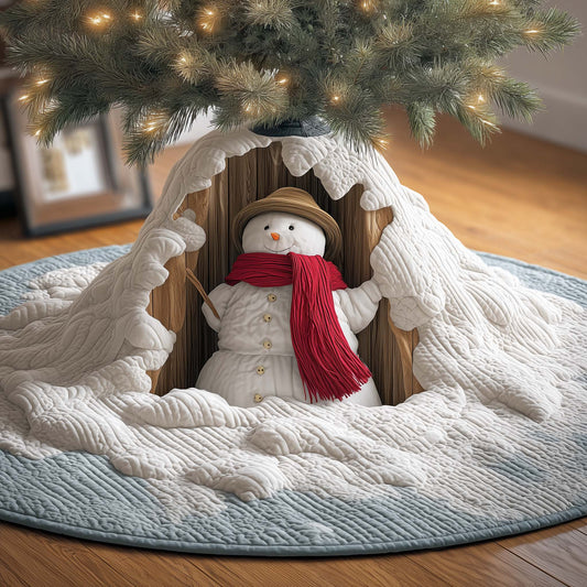 Snowy Snowman Quilted Tree Skirt GFTOQM427