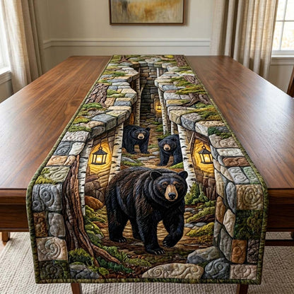 Lantern Bears Quilted Table Runner GFTOQM4282