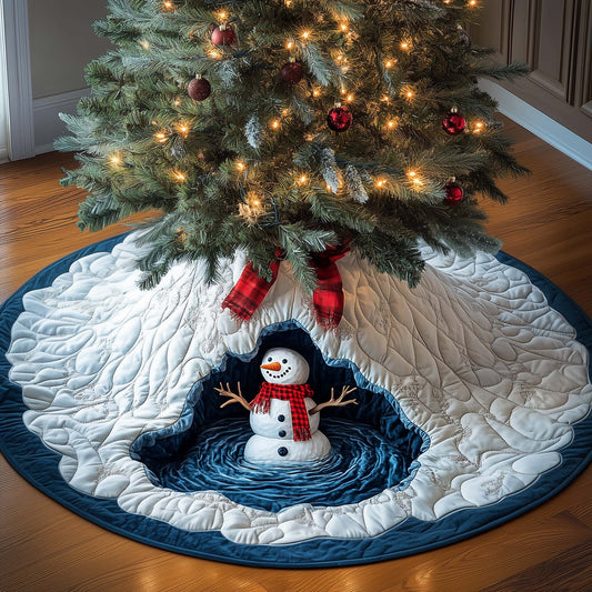 Ice Snowman Quilted Tree Skirt GFTOQM433