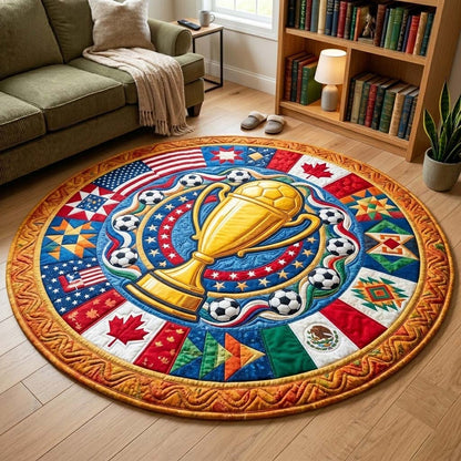 World Cup Patchwork Quilted Round Mat GFTOQM4377