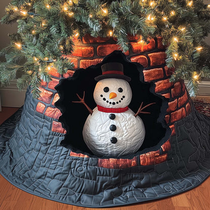 Chimney Snowman Quilted Tree Skirt GFTOQM437