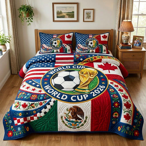 World Cup 3-Piece Quilted Bedding Set GFTOQM4400
