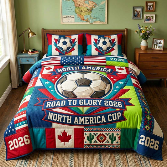 Glory Ball 3-Piece Quilted Bedding Set GFTOQM4401