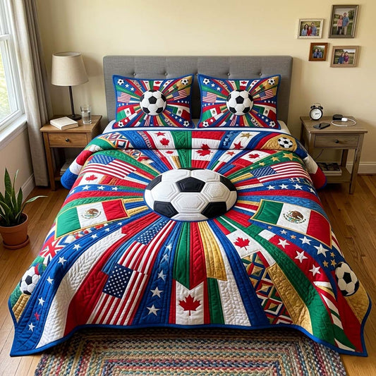 Star Ball 3-Piece Quilted Bedding Set GFTOQM4409
