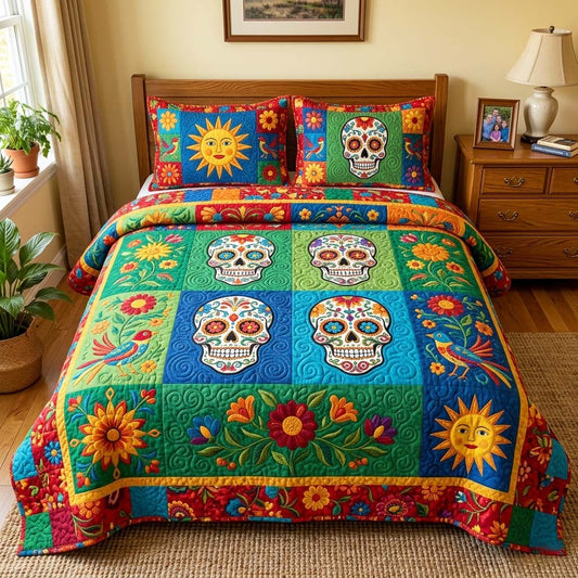Skull Garden 3-Piece Quilted Bedding Set GFTOQM4411