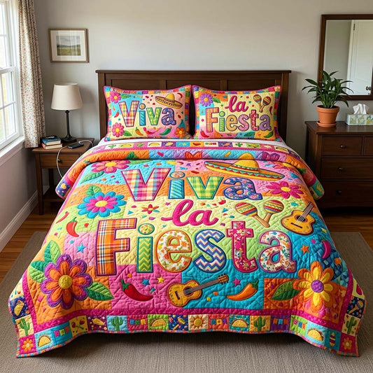 Viva Fiesta 3-Piece Quilted Bedding Set GFTOQM4413
