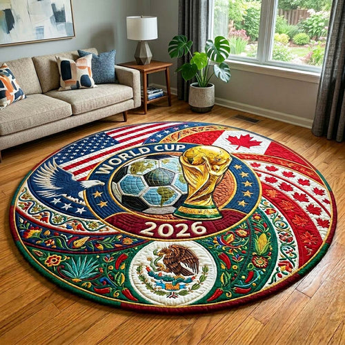 Golden Spiral Quilted Round Mat GFTOQM4425