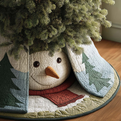 Forest Snowman Quilted Tree Skirt GFTOQM442