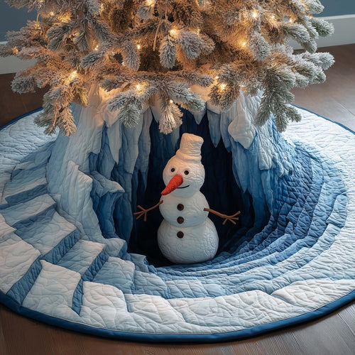 Ice Snowman Quilted Tree Skirt GFTOQM443