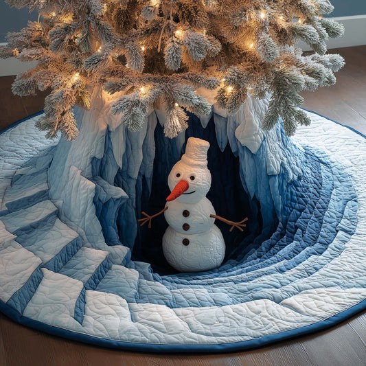 Ice Snowman Quilted Tree Skirt GFTOQM443