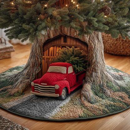 Truck Garage Quilted Tree Skirt GFTOQM445