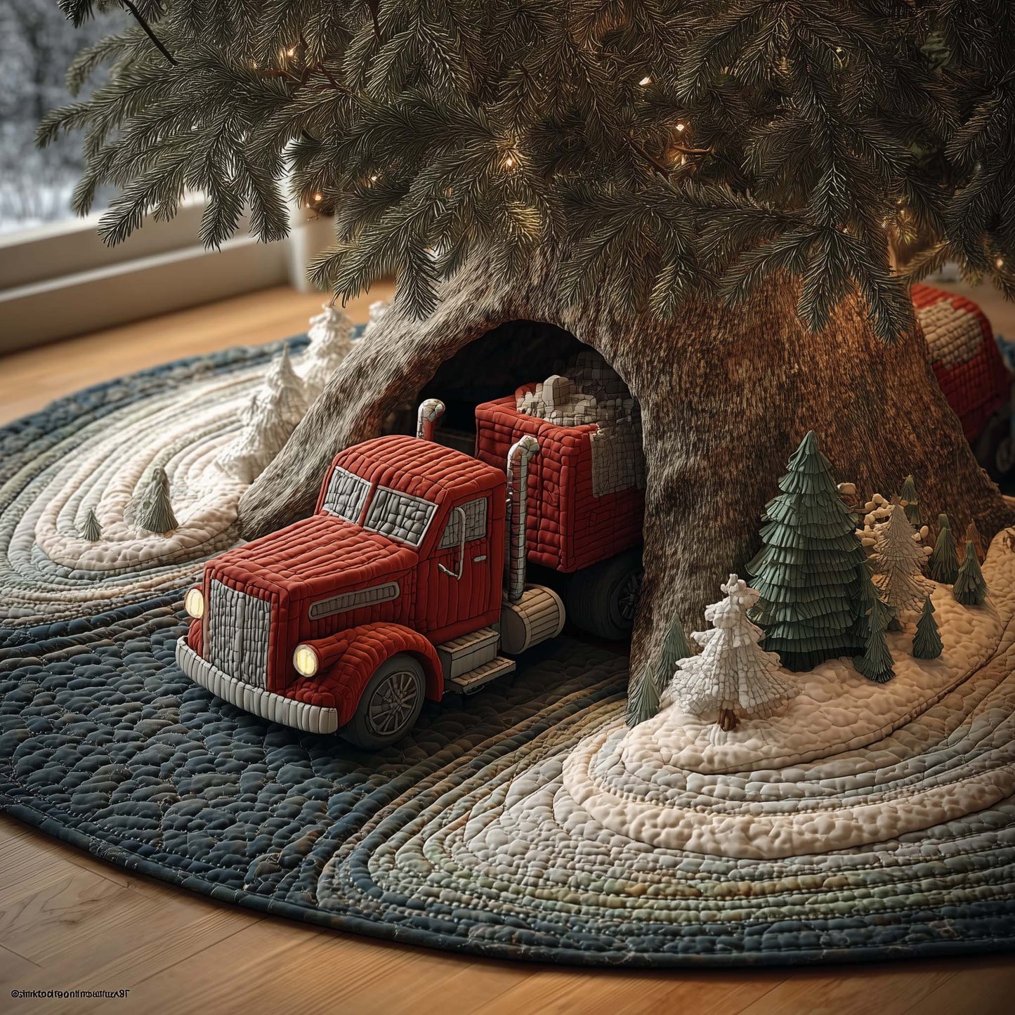 Truck Tunnel Quilted Tree Skirt GFTOQM449