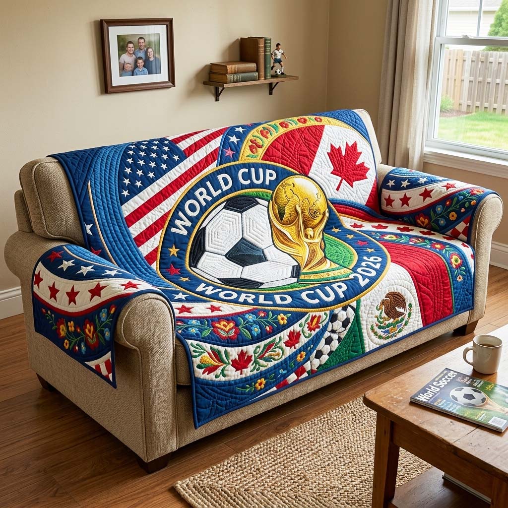 World Cup Quilted Sofa Cover GFTOQM4504