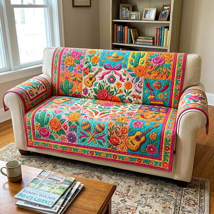 Floral Fiesta Quilted Sofa Cover GFTOQM4516