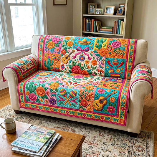 Floral Fiesta Quilted Sofa Cover GFTOQM4516
