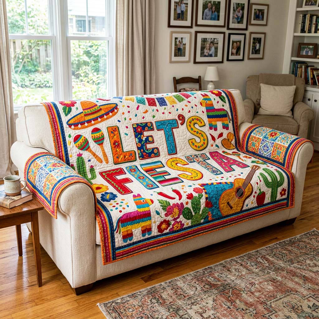Fiesta Party Quilted Sofa Cover GFTOQM4517