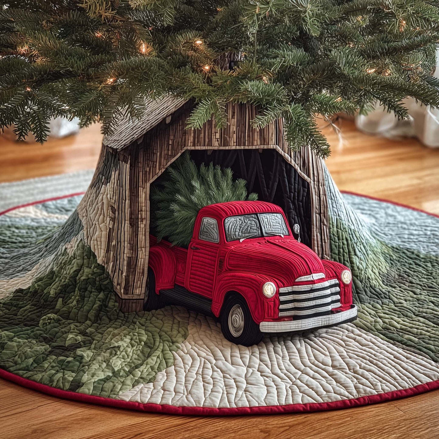 Barn Truck Quilted Tree Skirt GFTOQM451