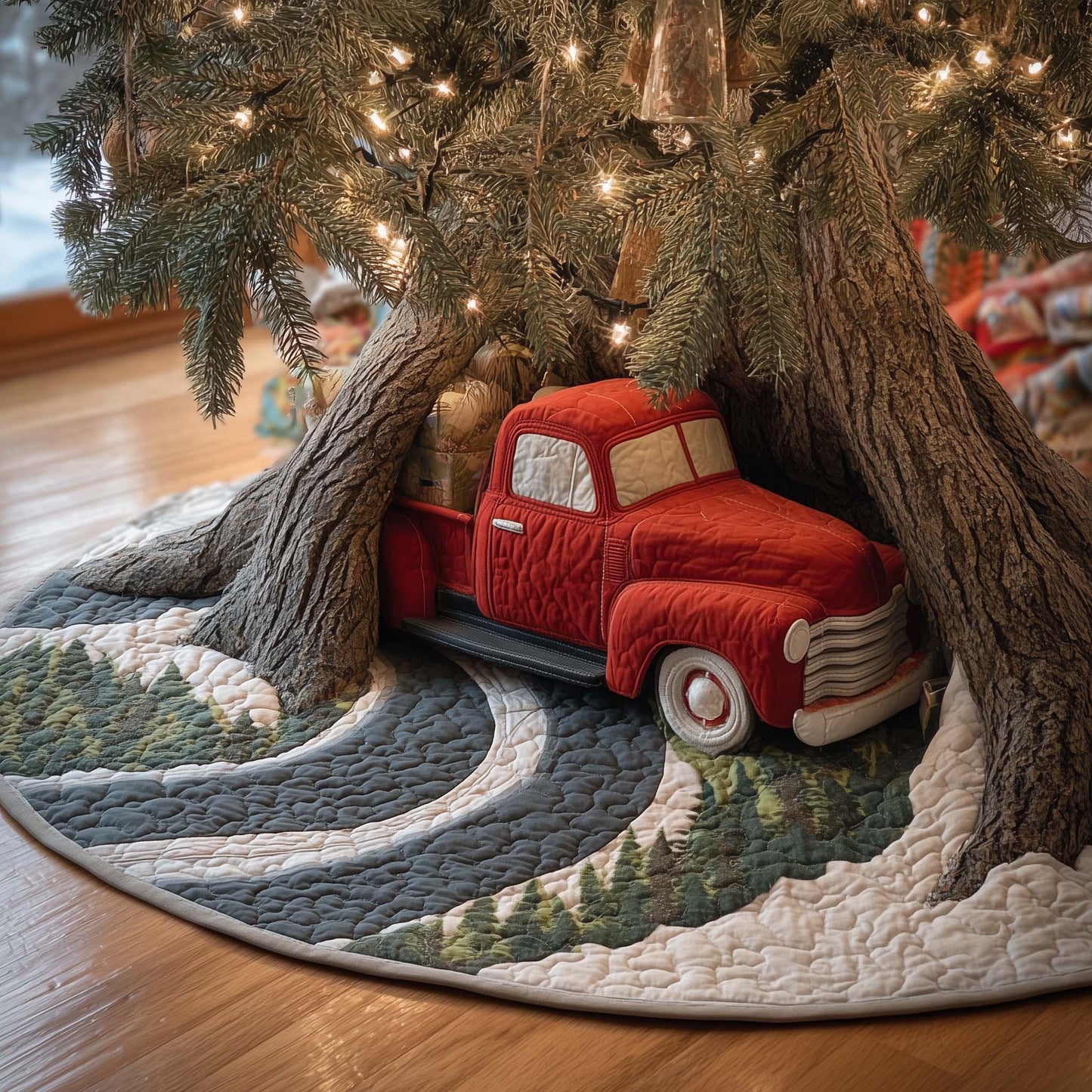 Road Truck Quilted Tree Skirt GFTOQM452